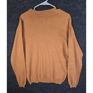 Pronto Uomo Mens Cotton Cashmere V Neck Sweater Size M Tan Long Sleeve